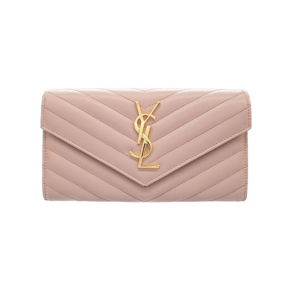 SAINT LAURENT Paris Monogram Flap Wallet Bi fold Long